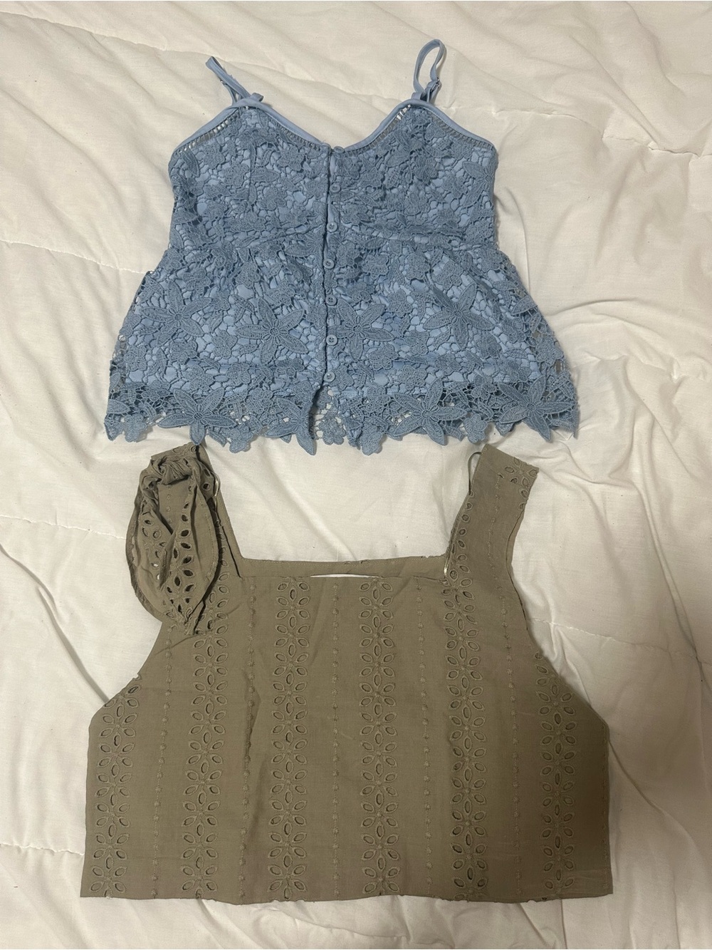 Rebellion Light Blue Lace & Knot-Front Cami Set